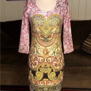 Afghan • Baroque (Italian Art) Print • Red/ Pink/ Gold • Medium • Dress